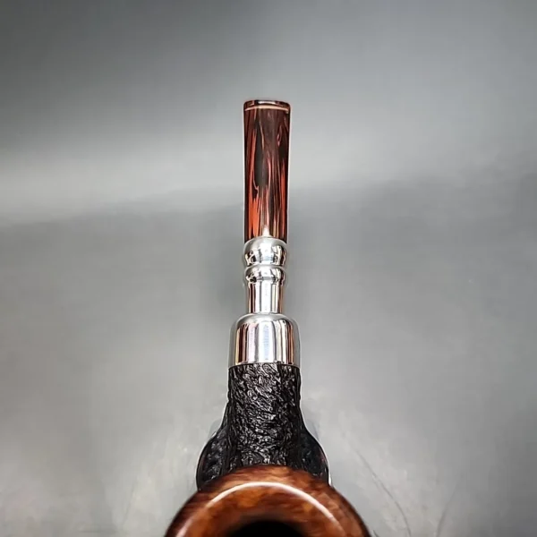 Ferndown Bark 3 Star Silver Spigot Poker Estate Briar Pipe, English Estates - Image 7