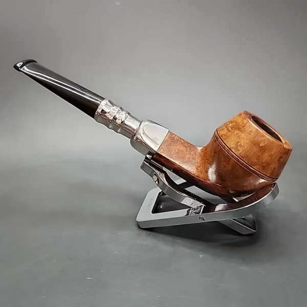Elwood by Les Wood Silver Spigot Bulldog Estate Briar Pipe, English Estates, 9mm - Image 8