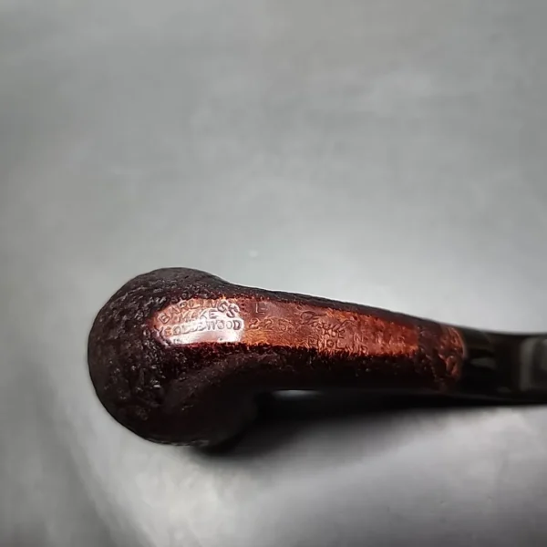 Barlings Make Ye Olde Wood Fossil 225 L TVF Sandblasted Bent Billiard Estate Briar Pipe, English Estates - Image 8