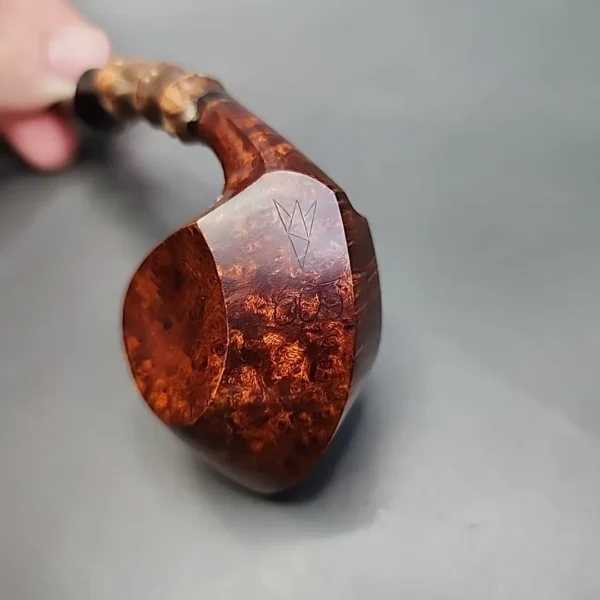 Sandi Yuda Black Bamboo Blowfish Handmade Briar Pipe, New - Image 8