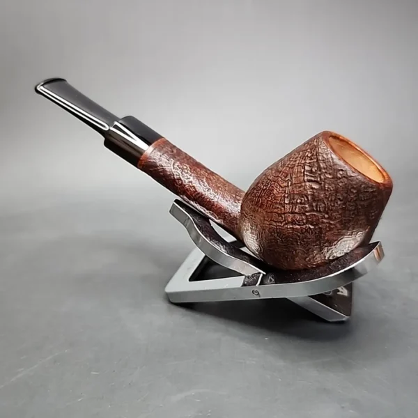 AJ Pipes Sandblasted Straight Brandy Handmade Briar Pipe, New - Image 8