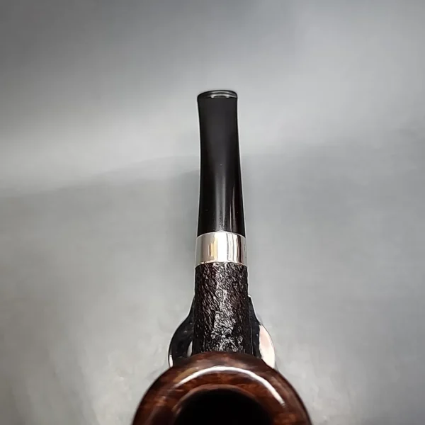 Ferndown Bark 2 Star Bent Poker Estate Briar Pipe, Unsmoked - Image 8