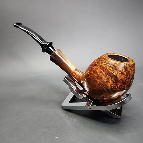 G Pipes Smooth Bent Egg with Horn, Handmade Briar Pipe, New - Image 8
