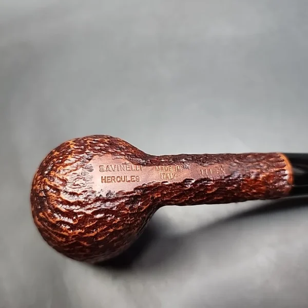Savinelli Hercules 111 EX Rusticated Straight Billiard Briar Pipe, New - Image 8