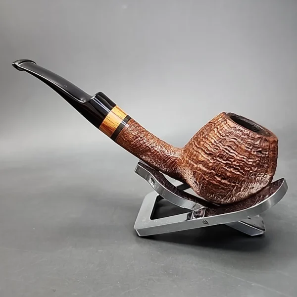 Peter Heeschen A Grade Sandblasted Bent Brandy Estate Briar Pipe, Danish Estates - Image 8