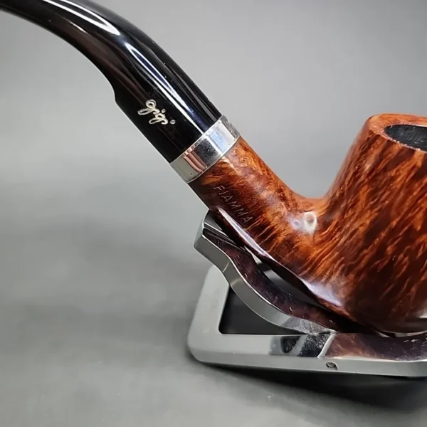 Gigi Fiamma Bent Billiard w/ Sterling Silver Estate Briar Pipe, Unsmoked - Image 8