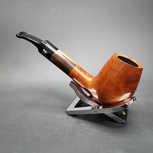 Gigi Millennium Smooth Bent Brandy w/ Horn Estate Briar Pipe, Unsmoked - Image 8