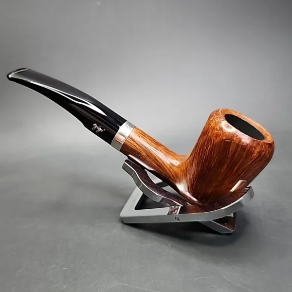 Gigi Fiamma Smooth Flame Grain Panel Estate Briar Pipe, Unsmoked 9mm - Image 8