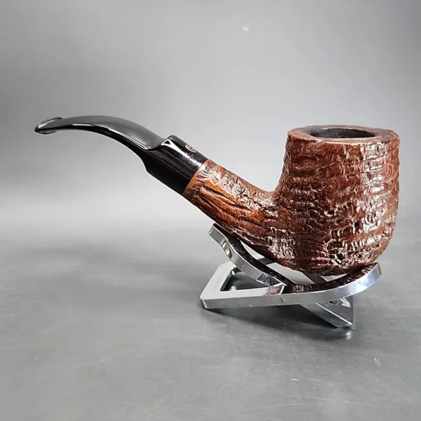 James Upshall Sandblasted Bent Billiard Estate Briar Pipe, English Estates - Image 8