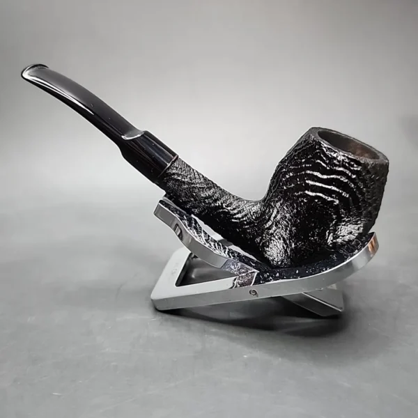 Morgan Workshop Sandblasted Bent Egg Briar Pipe, New - Image 9