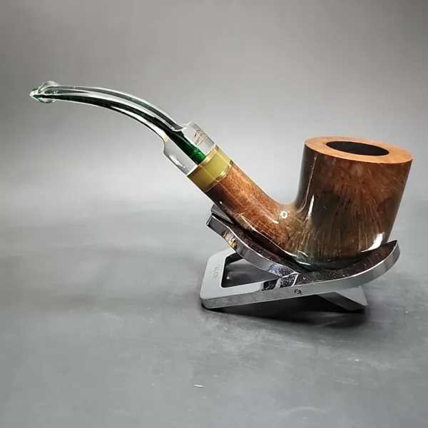 Aldo Velani Colori 55 Green Bent Billiard Estate Briar Pipe, Unsmoked - Image 9