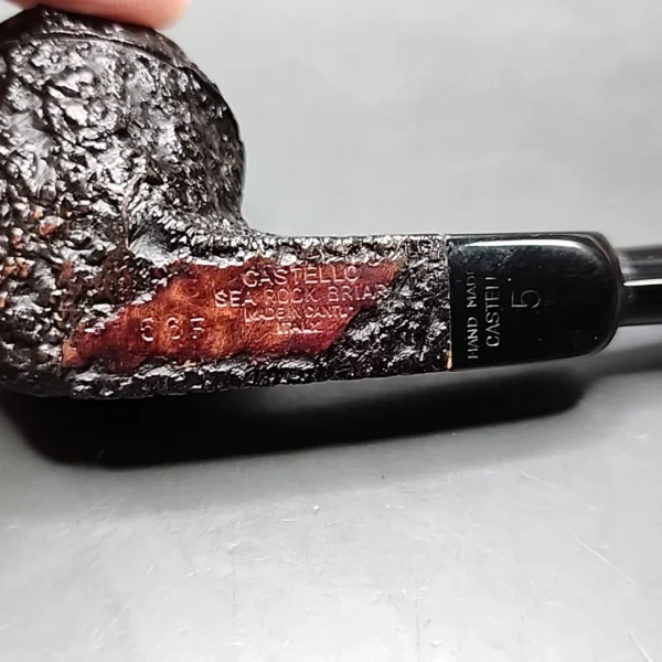 Castello Sea Rock Briar 56F Rusticated Bulldog Estate Briar Pipe, Italian Estates - Image 9