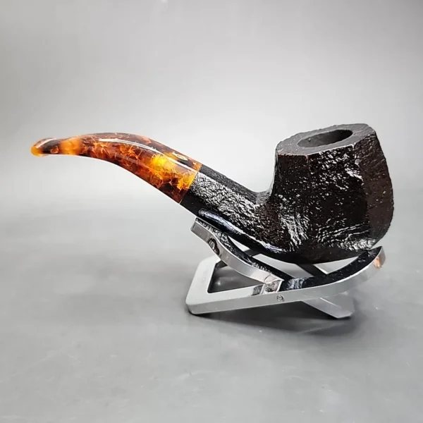 Savinelli Ottagono Sandblasted Bent Panel Briar Pipe, 6mm - Image 9