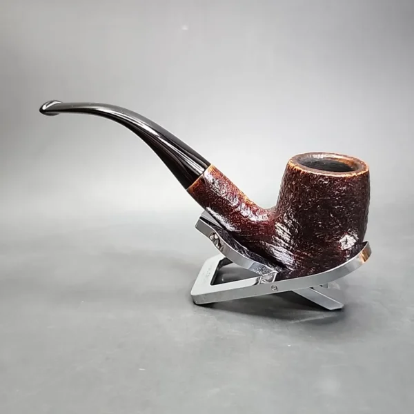 Sasieni Ruff Root Dark 4dot Sandblasted Sitter Estate Briar Pipe, French Estates [SOLD] - Image 9