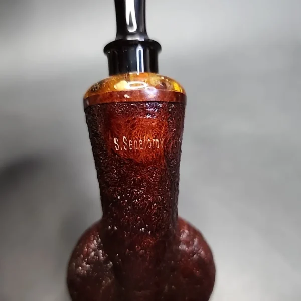 S. Senatorov Sandblasted Squat Brandy Estate Briar Pipe, Latvian Estates - Image 9