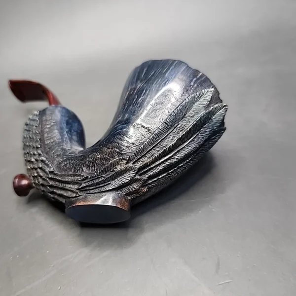 Moonlight Feather Carved Dublin Handmade Briar Pipe, New - Image 9
