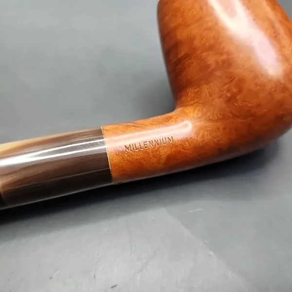 Gigi Millennium Smooth Bent Brandy w/ Horn Estate Briar Pipe, Unsmoked - Image 9