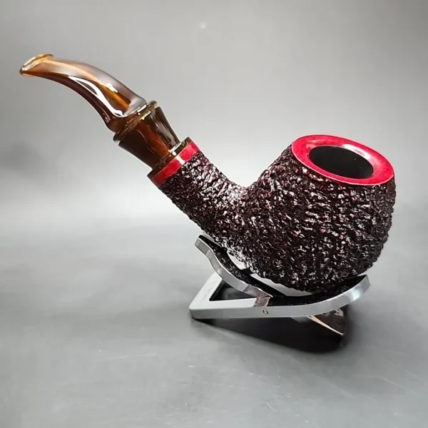 Rinaldo Lithos YY Titania, Rusticated Apple Estate Briar Pipe, Unsmoked [SOLD] - Image 9