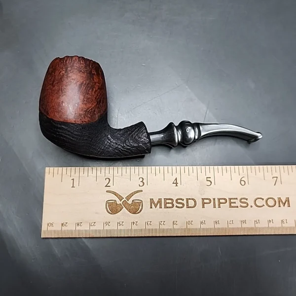 Bari Wiking Partially Sandblasted Egg Estate Briar Pipe, Unsmoked [SOLD] - Image 9
