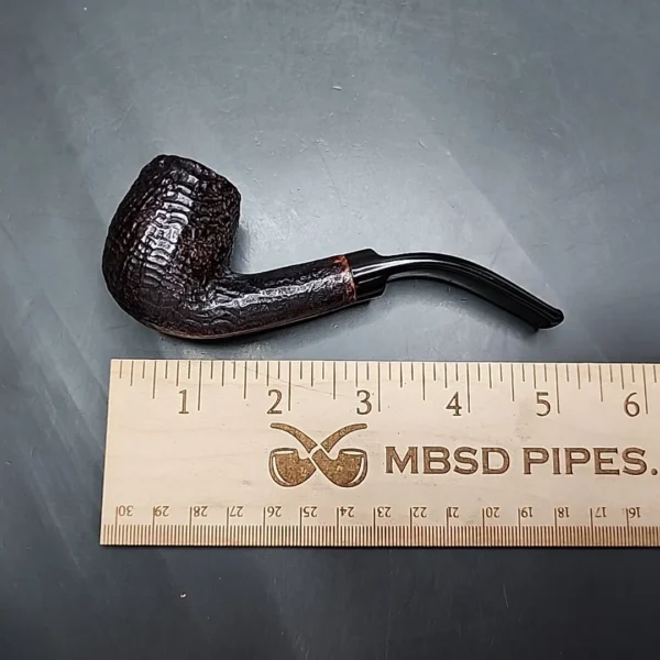 Barlings Make Ye Olde Wood Fossil 225 L TVF Sandblasted Bent Billiard Estate Briar Pipe, English Estates - Image 10