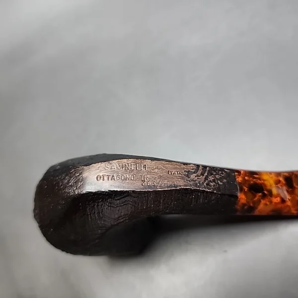 Savinelli Ottagono Sandblasted Bent Panel Briar Pipe, 6mm - Image 10