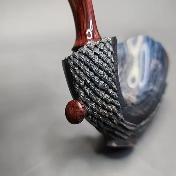 Moonlight Feather Carved Dublin Handmade Briar Pipe, New - Image 10