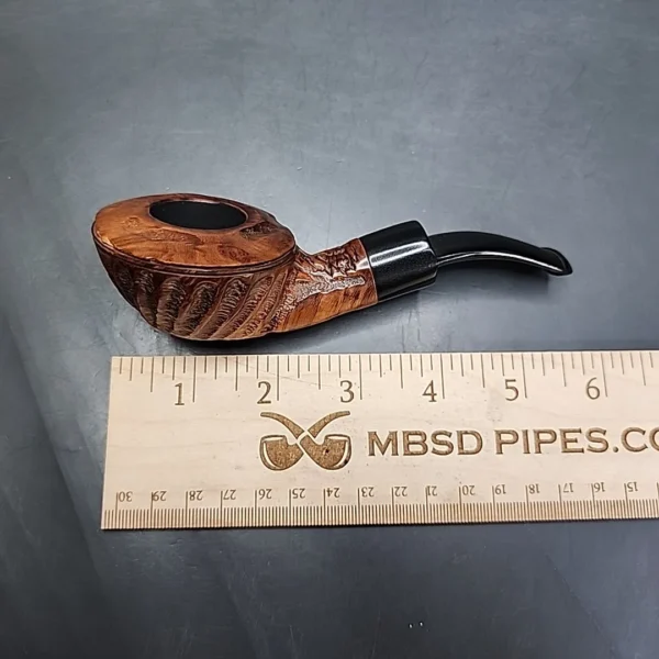 Custombilt-style Partially Rusticated Bullcap Estate Briar Pipe, Other Estates - Image 10