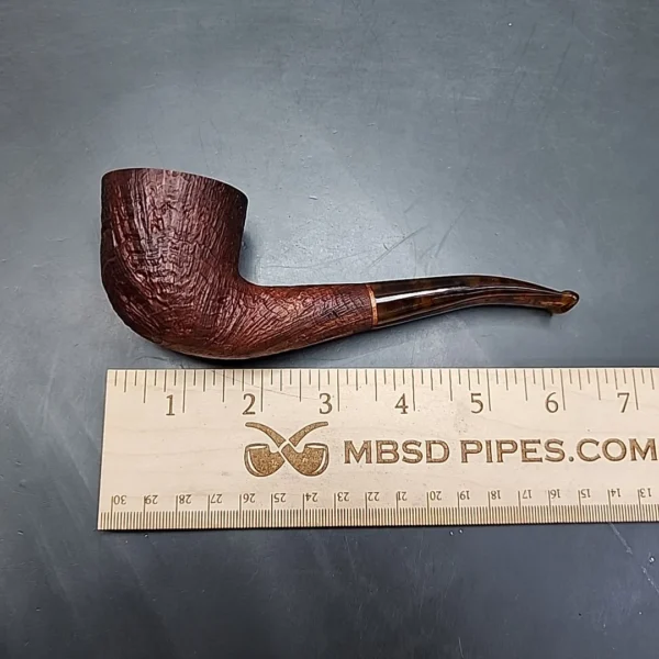 Dave Neeb Partially Sandblasted Bent Dublin Handmade Briar Pipe, New - Image 10