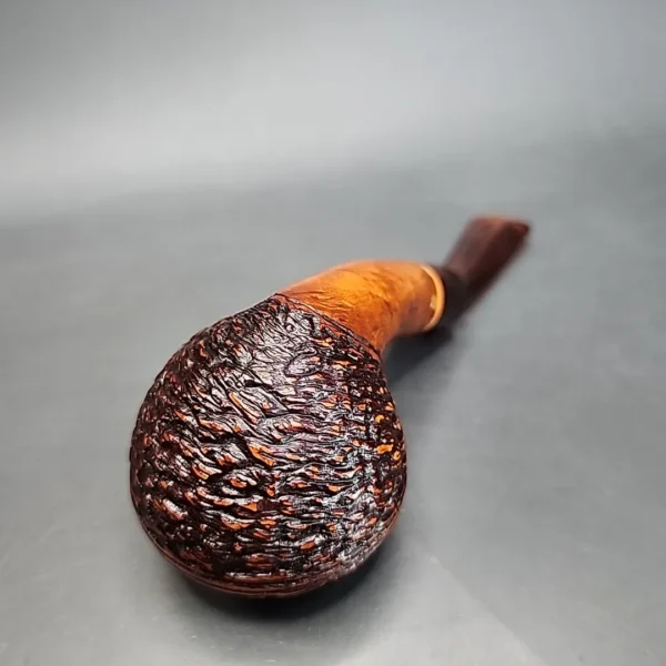 Stefano Santambrogio Rusticated Bent Rhodesian Estate Briar Pipe, Italian Estates [SOLD] - Image 10
