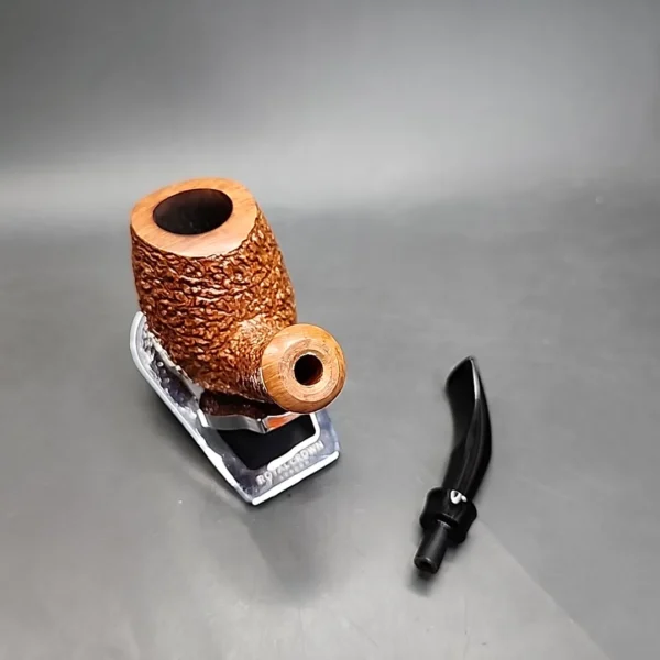 Rinaldo Lithos YYY Rusticated Bent Egg Estate Briar Pipe, Italian Estates - Image 11