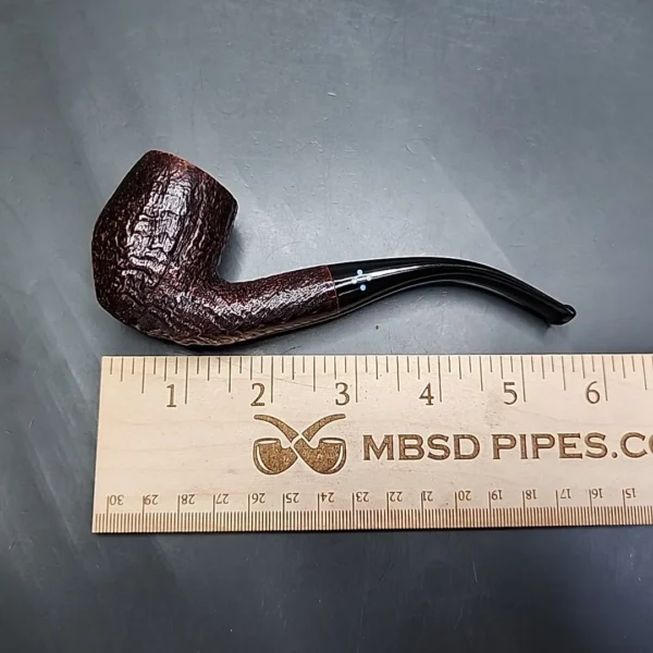 Sasieni Ruff Root Dark 4dot Sandblasted Sitter Estate Briar Pipe, French Estates [SOLD] - Image 11