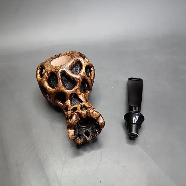 Moonlight Lotus Pod Handmade Briar Pipe, New - Image 11