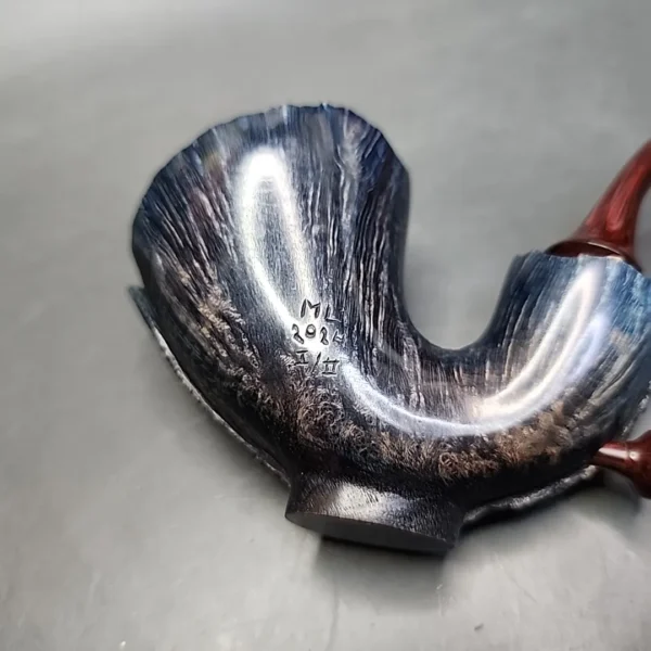 Moonlight Feather Carved Dublin Handmade Briar Pipe, New - Image 11
