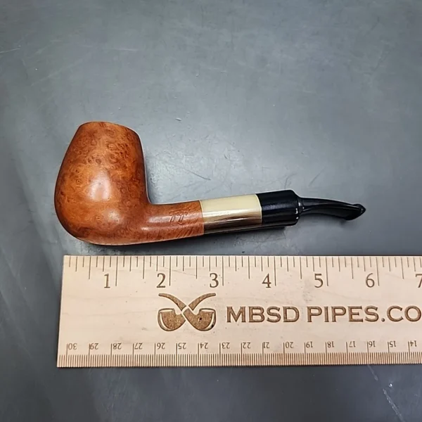 Gigi Millennium Smooth Bent Brandy w/ Horn Estate Briar Pipe, Unsmoked - Image 11