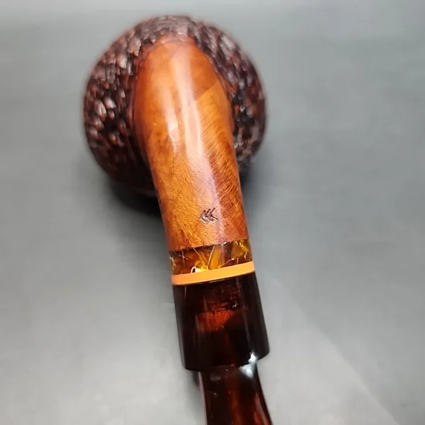 Stefano Santambrogio Rusticated Bent Rhodesian Estate Briar Pipe, Italian Estates [SOLD] - Image 11