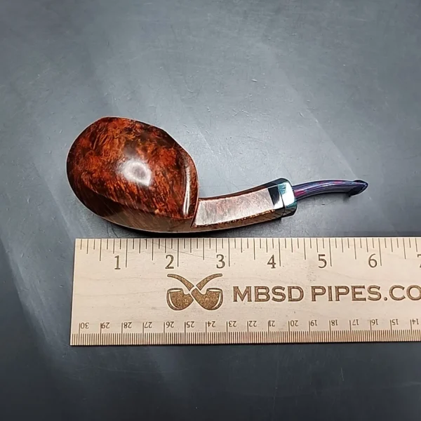 Andrey Kharitonov Smooth Blowfish Handmade Briar Pipe, New [SOLD] - Image 10