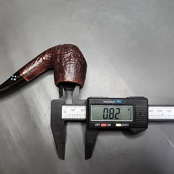 Sasieni Ruff Root Dark 4dot Sandblasted Sitter Estate Briar Pipe, French Estates [SOLD] - Image 12