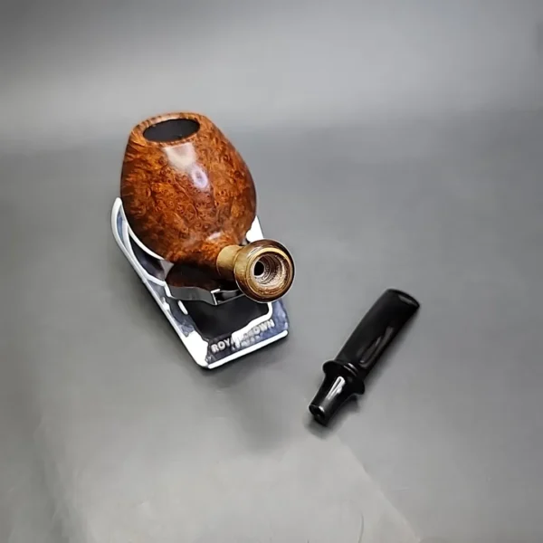 G Pipes Smooth Bent Egg with Horn, Handmade Briar Pipe, New - Image 12