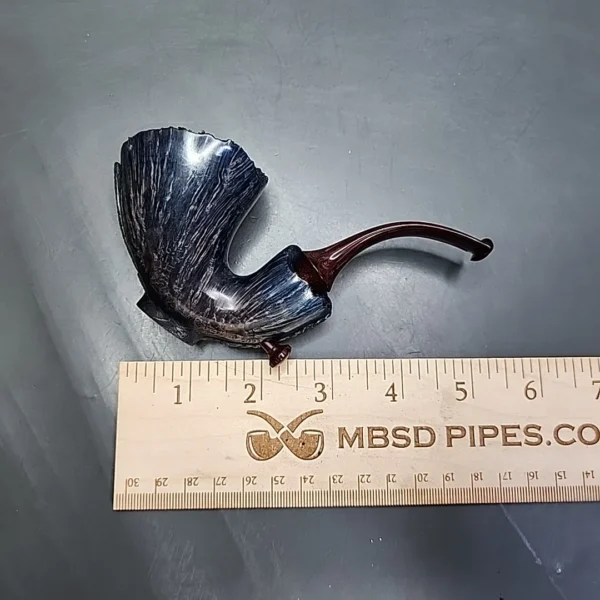 Moonlight Feather Carved Dublin Handmade Briar Pipe, New - Image 12