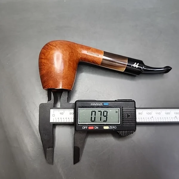 Gigi Millennium Smooth Bent Brandy w/ Horn Estate Briar Pipe, Unsmoked - Image 12