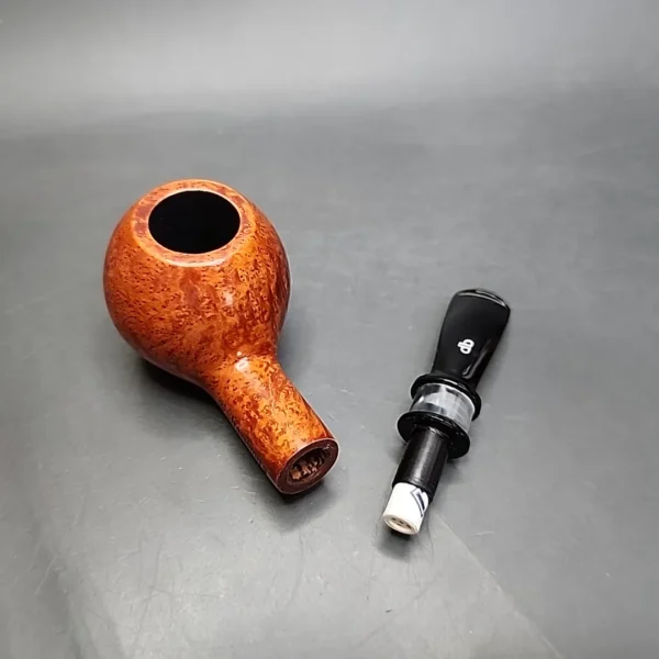 Design Berlin Strassbourg Smooth Bent Apple Estate Briar Pipe Unsmoked, 9mm - Image 12