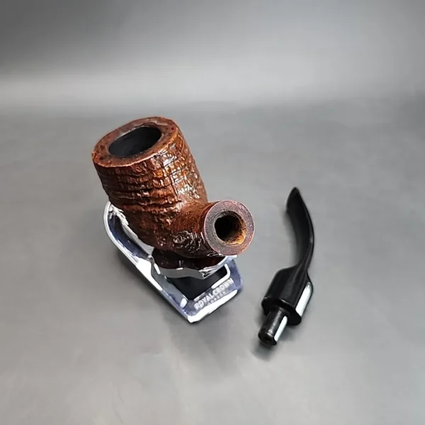 James Upshall Sandblasted Bent Billiard Estate Briar Pipe, English Estates - Image 13