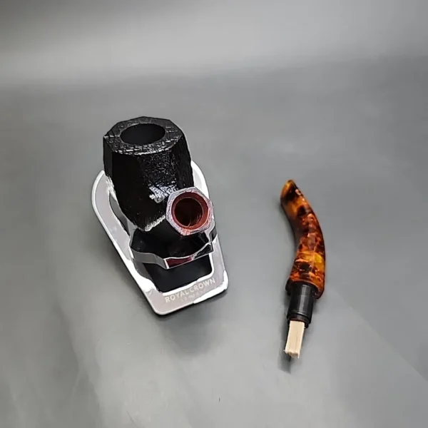Savinelli Ottagono Sandblasted Bent Panel Briar Pipe, 6mm - Image 13