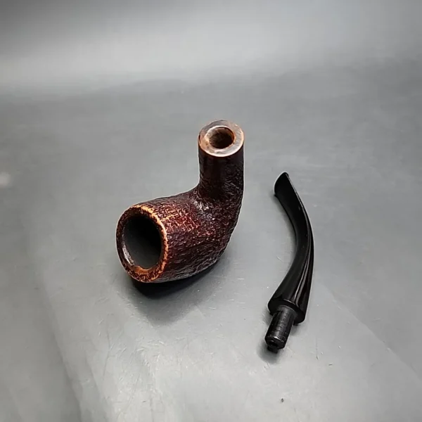 Sasieni Ruff Root Dark 4dot Sandblasted Sitter Estate Briar Pipe, French Estates [SOLD] - Image 13