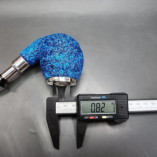 Blue Triple Mounted Silver Cap Block Meerschaum Pipe, New [SOLD] - Image 12