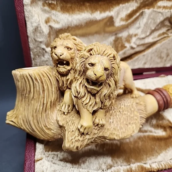 MBSD Masters by Kenan Magnum Lions Block Meerschaum Pipe, New - Image 4