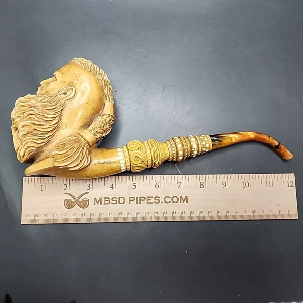 MBSD Meerschaum Masters by Kenan, Magnum Ragnar Viking Block Meerschaum Pipe, New - Image 9