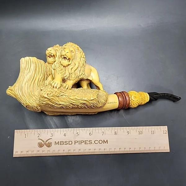 MBSD Masters by Kenan Magnum Lions Block Meerschaum Pipe, New - Image 11
