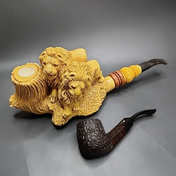 MBSD Masters by Kenan Magnum Lions Block Meerschaum Pipe, New - Image 13