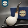 MBSD Meerschaum Deluxe Bent Apple Block Meerschaum Pipe, Briar-Mortise